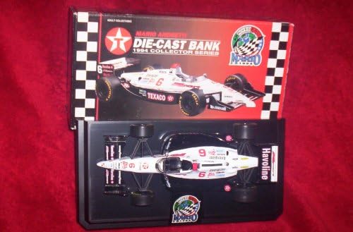 MARIO ANDRETTI DIE-CAST BANK 1994 COLLECTOR SERIES 1/24 SCALE LOCKING COIN BANK