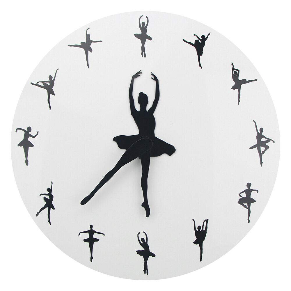 Timelike Ballerina Wall Clock Ballet Dancing Hanging Decor Clock Dancer Home Decor Gift