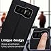 FYY Leather Case with Mirror for Samsung Galaxy Note 8, Leather Wallet Flip Folio Case with Mirror and Wrist Strap for Galaxy Note 8 Black
