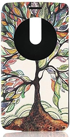 LG G3 Case, GOODTONY [Quick Circle Window] [Slim Fit] Premium [Cartoon Cute Printing] PU Leather Ultra Slim Flip Smart Cover for LG G3 (Brow Tree)