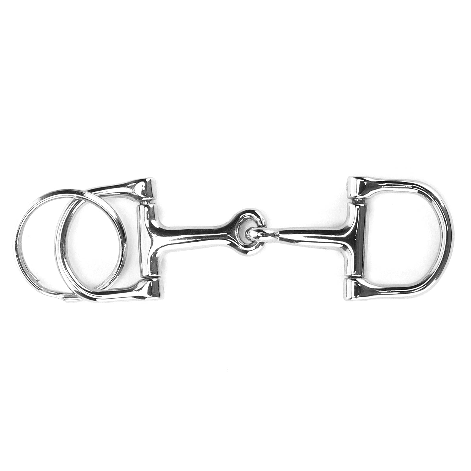 Fydun Keychain, D‑Ring Snaffle Keychain D-Shaped Snaffle Keychain Silver Dring Zinealloy Horse Snaffle Bits Key Ring Other Sports Horse Bit Keychain