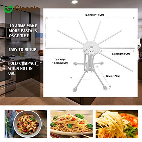 Homemade Pasta Drying Rack With 10 Bar Handles Collapsible, Fresh Pasta