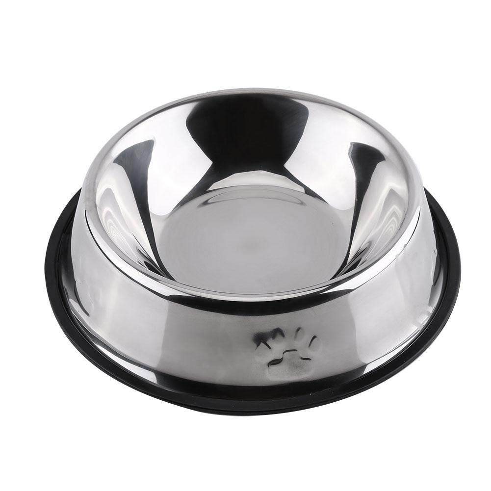 Stainless Steel Pet Anti Slip Bowl, 5 Sizes Dog Cat Puppy Cat Food Feeder Feeding Dish Water Holder(26cm)
