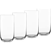 Luigi Bormioli Sublime Highball Glasses, 20 Oz - Clear, Set of 4 | Italian Lead-Free Crystal Glasses with Fine Laser Cut Rim for Cocktails, Water, Juice &amp; Mixed Drinks, Dishwasher Safe