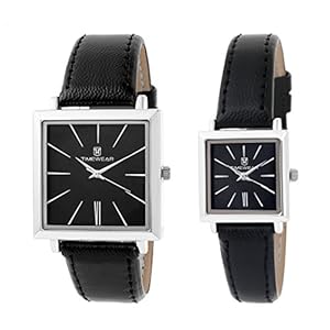 TIMEWEAR Analogue Unisex Watch (Black Dial Black Colored Strap) (Pack of 2)