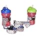 The Original Double Sided Cup/Bottle Strap. The Only Multipurpose Reversible & 2 Sided Sippy Cup Strap for High Chairs, Strollers, Bikes. Leash Secures Sports Bottles, Baby Bottles, Toys (Coral/Teal)