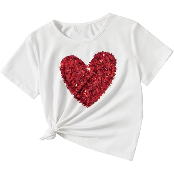 Amazon.com: OYOANGLE Girl's Sequin Sparkle Heart Pattern