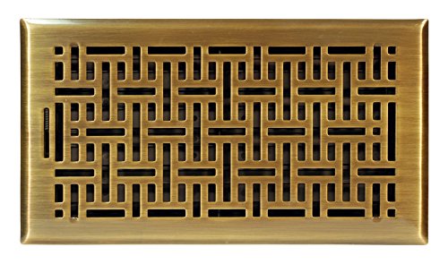 Accord Ventilation AMFRABB610 Floor Register with Wicker Design, 6-Inch x 10-Inch(Duct Opening Measurements), Antique Brass - Thumbnail 3