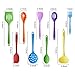 TTLIFE Silicone Utensils Kitchen Colorful 9 Pieces With Turner, Spatula, Soup Ladle,Brush,Long Handle Shovel,Long Spoon,Slotted Spoon,Shovel Spoon,Colander for Cooking/Baking/BBQ