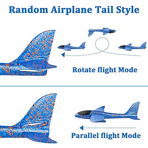 O-Toys 4 Pack Airplane Toy for Kids Throwing Foam Plane Set Large Indoor Outdoor Flying Toy for Boys Girls - Throw Planes Playing on Garden Beach Park (19 Inch)