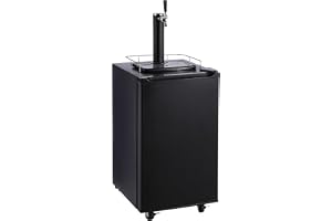 TROPOW Beer Kegerator, Single Tap Draft Beer Dispenser, Full Size Keg Refrigerator With Shelves, 32Â°F- 50Â°F Temperature Control, Drip Tray & Rail, Black