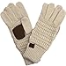 C.C Exclusives Women Solid Ribbed Glove with Smart Tips (G-20)