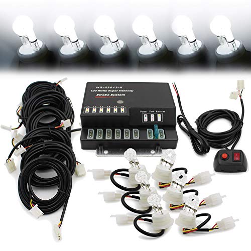 FOXCID Hide A Way 120 Watt HID Emergency Hazard Warning Headlight Strobe Light Kit System For Vehicle Truck (6 HID Bulbs) - Thumbnail 7