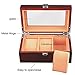JINDILONG Watch Box for Men 3 Slots Wood Organizer Storage Case Mens Jewelry Watches Collection Display Holder Boasts Glass Top & Flannel Pillow