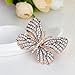Fashion Multicolor Rhinestone Butterfly Brooch Pin Big Faux Pearl Enamel Brooch Pin Wedding Bridal Gift (Golden)