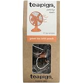 teapigs, Green Tea with Peach, Made with Whole Leaves, Whole Leaf Tea Temples, 15 Count, Pack of 15, Bright, Fruity &amp; Refreshing