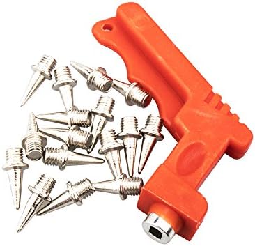 Temlum 7mm/9mm/12mm Stainless Steel Track and Cross Country Spikes Replacement with Wrench (16 pieces)