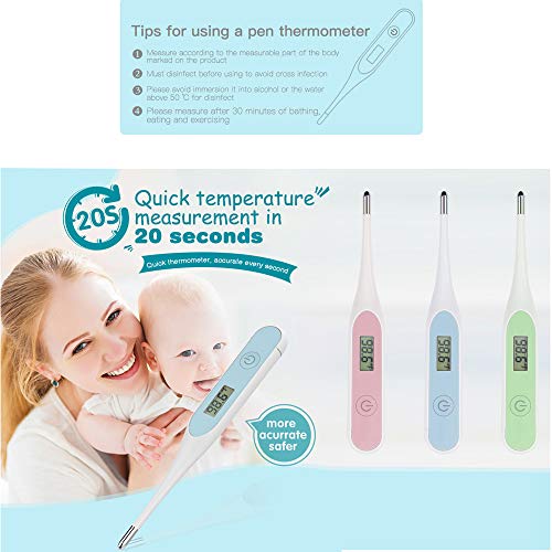 Digital Thermometer, Accurate Oral Thermometer with Flexible Tip