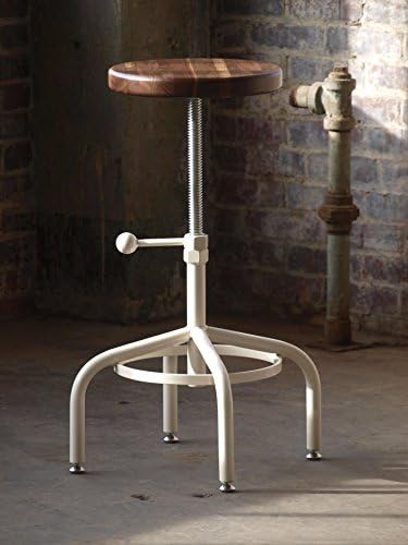 Industrial Stool Walnut Adjustable Drill Press Stool Almond base