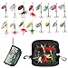 Magreel 16pcs Spinnerbait, Bass Trout Salmon Fishing Lures, Hard Metal Spinner Baits with a Tackle Bag