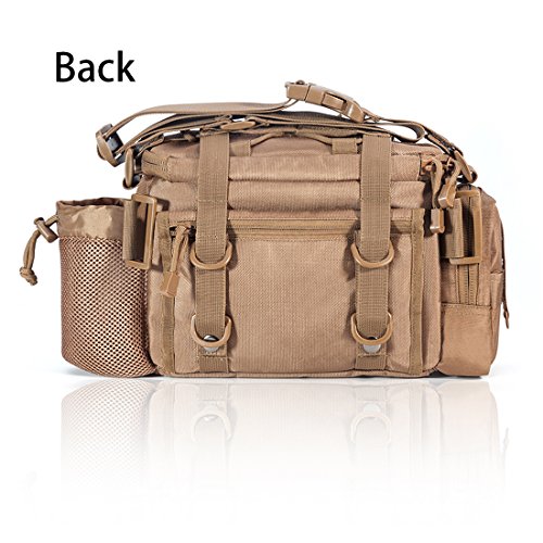 BLISSWILL Portable Outdoor Fishing Tackle Bags Waist Fishing Bag Fishing Gear Storage Bag Water-Resistant Multifunctional Bag Fly Fishing Bag Durable Handbag Bags for Fishing(Khaki Larger)