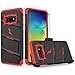 ZIZO Bolt Series for Galaxy S10e Case Heavy-Duty Military Grade Drop Tested Bundle with Tempered Glass Screen Protector Holster and Kickstand Black Red