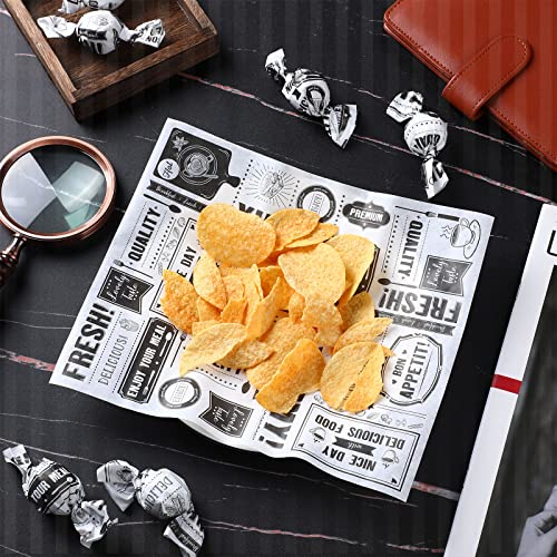150 Pieces Newsprint Wax Paper Sheets Newspaper Theme Food Wrap Paper