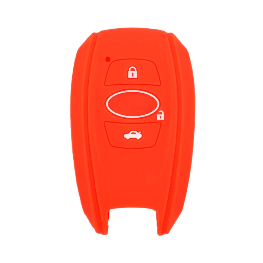 BROVACS Silicone Cover Protector Case Holder Skin Jacket Compatible with SUBARU 3 Button Smart Remote Key Fob CV4254 Orange