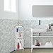 Finether 4-Tier Waterproof Shelf Unit Modern Storage Organizer Wood Plastic Composite Corner Shelf Display Free Standing Rack, for Bathroom and Living Rome, White