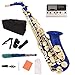 LAGRIMA Professional E Flat Alto Saxophone with Tuner, Case, Mouthpiece, Cleaning Cloth Rod, Glove, Neck Strap for Beginners Adult (Blue)