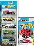 Hot Wheels Stunt Circuit Showdown Bundle: 5 Pack: Med-Evil, Rogue Hog, Jack Hammer, Iridium, Symbolic & 1 Hotwheels Showdown Die Cast Metal Car (Assortments May Vary)