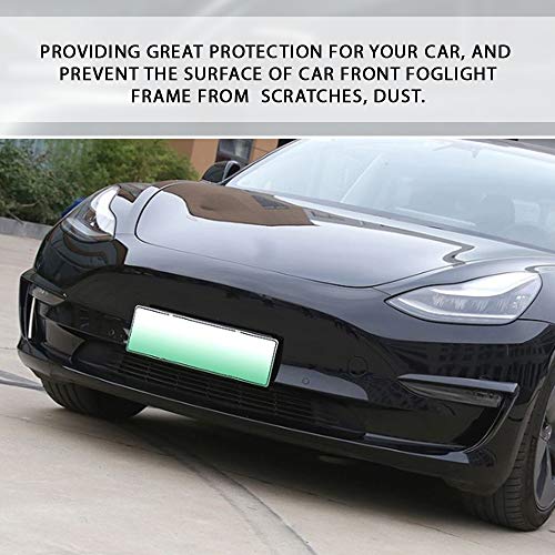 CoolKo Fog Light Eyebrow Cover Trim Frame Exterior Decoration Compatible with Model 3 - Black Piano Pattern [ 1 Pair - Black ] - Thumbnail 3