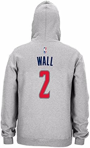 adidas John Wall Washington Wizards NBA Grey Player Name & Numer Fleece Hoodie for Men