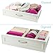 Foldable Underwear Drawer Organizer Divider - Set of 3 - Strong Fabric Closet Dresser Storage Baskets for Socks, Ties, Scarves, Tshirt and Baby Clothes, Ideal for Mens Cloth (Galliana)