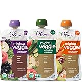 Plum Organics Mighty Veggie, Organic Toddler Food, Variety Pack, 4 ounce pouch (Pack of 18)" (Packaging May Vary)
