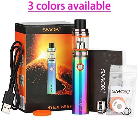 SḾõk StiḈk V8 Kït Authentic 3000 mäh Väpe Peń SŢärter Kït with ŢF-Ṽ8 Big Bä-Bý Ţänk COIĹs BLACK / SILVER / RAINBOW