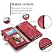 XRPow iPhone 6s Plus Detachable Wallet Case 2In1 Multi-Functional Removable Magnetic Back Cover 11 Card Slots & 3 Cash Pocket Premium Folio Zipper Wallet Case for iPhone 6 Plus /6s Plus 5.5