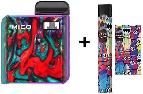 Authentic SMOK Mico Kit 700mAh Battery 1.7 Ohm Portable Pod Kit System, Prism Rainbow, with Skin Wrap for JUUL