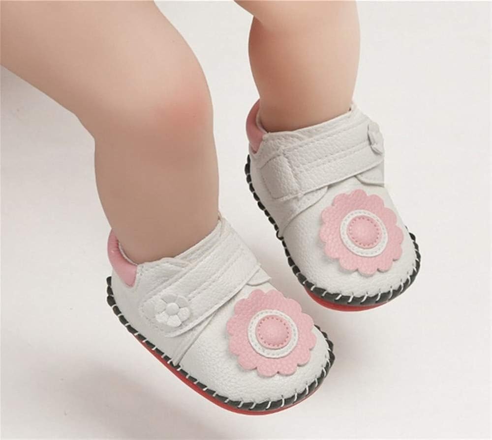  | Meckior Infant Baby Girls Boys Handmade Princess Flats Toddler First Walkers Soft PU Leather Non-Slip Crib Wedding Dress Shoes | Sandals