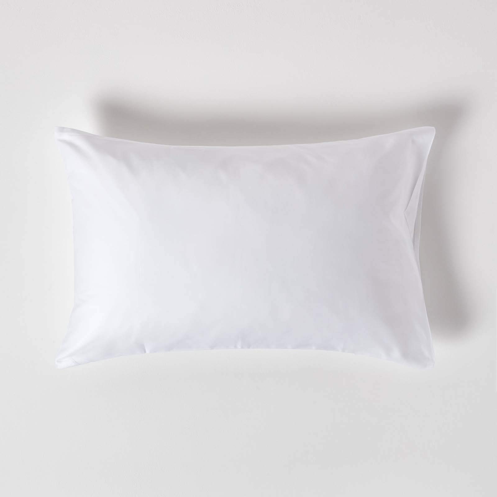 HOMESCAPES White Organic Cotton Pillowcase Standard Size 400TC 600 Thread Count Equivalent Housewife Pillow Case
