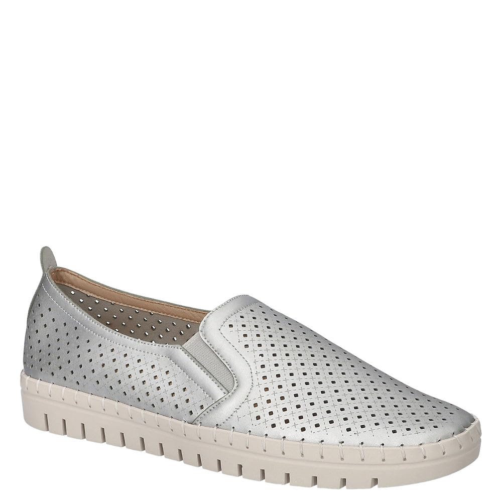 Easy Street Women’s Fresh Sneaker, Silver, 6.5 X-Wide