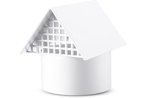 FEEKOON Radon Vent Cap for 3'' Schedule 40 PVC Pipe, Aluminum Alloy 6mm Mesh Roof Vent Cap for Radon Flue Roof Ventilation System, Protect PVC Pipe, Stop Rain, Snow, Leaves & Small Animals from Entering