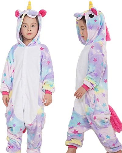Girl's Flannel Unicorn Onesie Animal Costume Pajamas (Ages 2-3)
