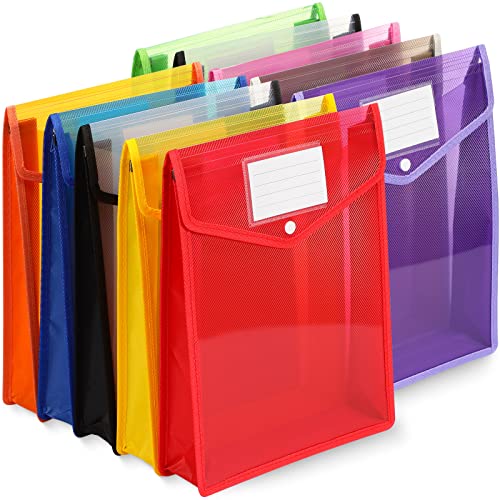 10 Pieces Plastic File Folders Envelope Expanding File Wallet Organizer