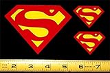 Superman Symbol - Set of 3 HQ 2 Color Yellow on Red Vinyl Sticker Decals!