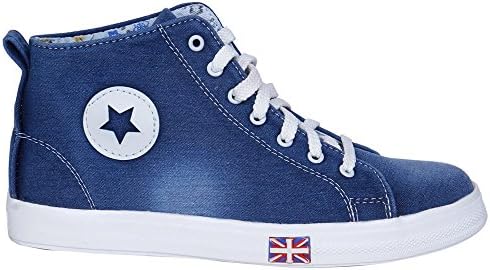 SPORTSTAR Womens Hi-Ankle Sneakers Denim/Jeans Shoes, 4601-S