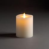 Napa Home &amp; Garden LIGHTLi Moving Flame Advanced Battery-Operated LED Indoor Wax Pillar Candle, 4" x 5", Ivory