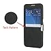 MTRONX Phone Case for Samsung GalaxyS6, S6, Window View Magnetic Closure Twill PU Leather Ultra Folio Flip Slim Case Cover - Black(MG1-BK)
