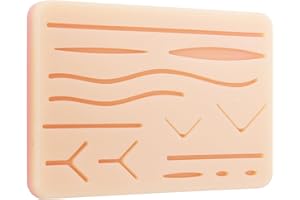 Alcedo Suture Practice Pad for Medical Students, 3-Layer Durable Pad with14 Pre-Cut Wounds with Upgraded Mesh, for Education and Demonstration Only