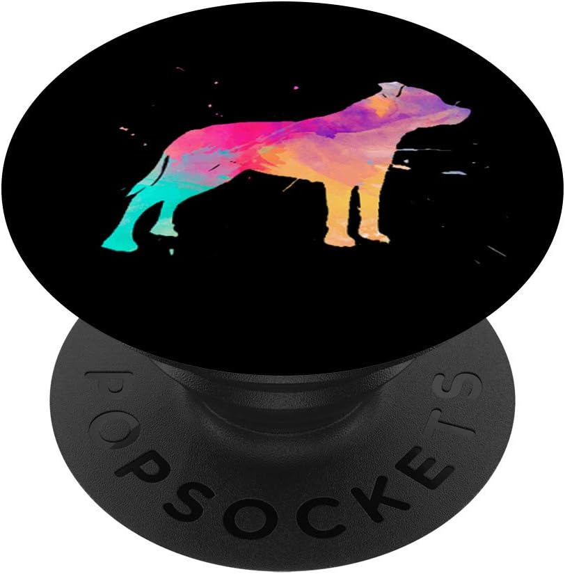 Colorful Staffordshire Bull Terrier Dog Watercolor PopSockets PopGrip: Swappable Grip for Phones & Tablets